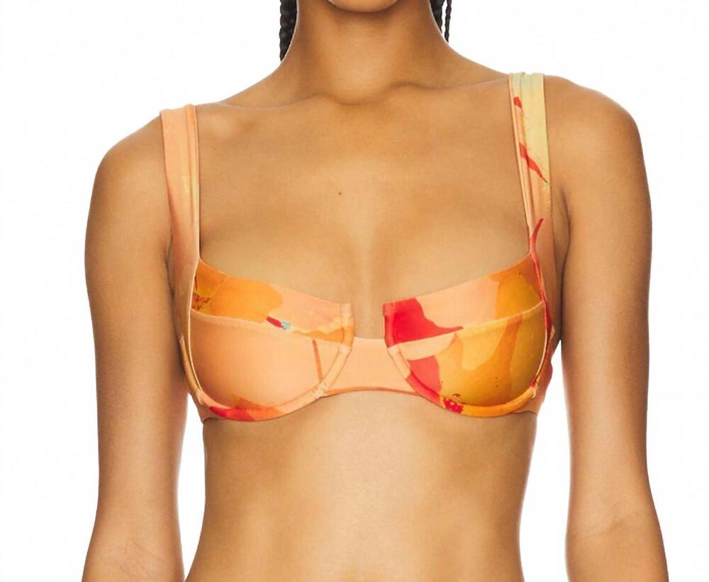 NEW L*SPACE coast to coast bikini top in native poppies